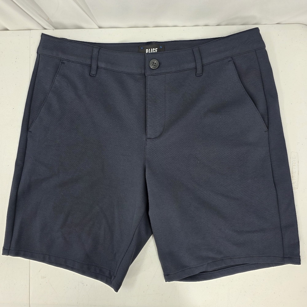Paige Rickson Stretch Chino Trouser Shorts Men's Size 34 Dark Blue Transend Knit